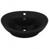 Lavabo lujoso con rebosadero cerámica negro mate 58.5x39 cm 2