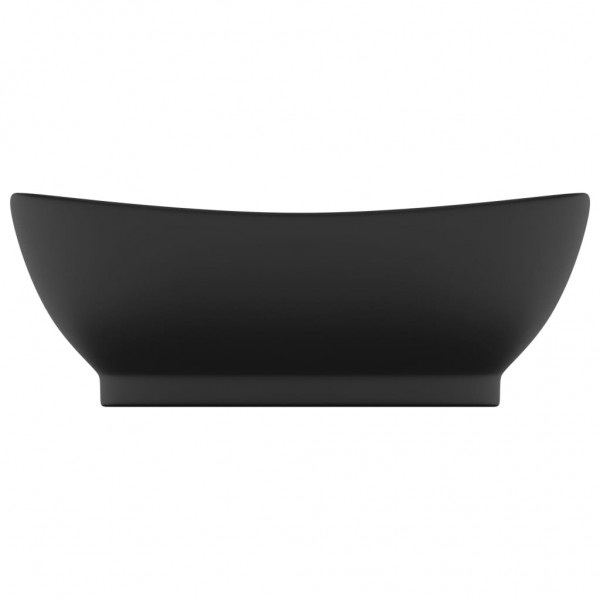 Lavabo lujoso con rebosadero cerámica negro mate 58.5x39 cm M 3