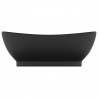 Lavabo lujoso con rebosadero cerámica negro mate 58.5x39 cm 3