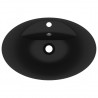 Lavatório luxuoso oval 58.5x39 cm cerâmica preto mate 4