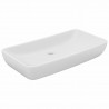 Lavatório luxuoso retangular 71x38 cm cerâmica branco mate 2
