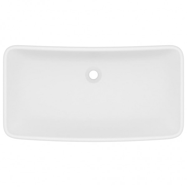 Lavatório luxuoso retangular 71x38 cm cerâmica branco mate M 3