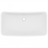 Lavatório luxuoso retangular 71x38 cm cerâmica branco mate 3
