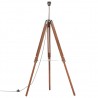 Lámpara de trípode madera maciza de teca marrón y gris 141 cm 3