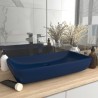 Lavabo rectangular de lujo cerámica azul oscuro mate 71x38 cm 1