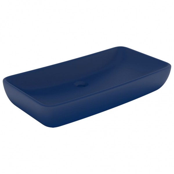 Lavabo rectangular de lujo cerámica azul oscuro mate 71x38 cm M 2
