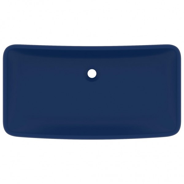 Lavatório luxuoso retangular 71x38 cm cerâmica azul-escuro mate M 3