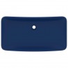 Lavabo rectangular de lujo cerámica azul oscuro mate 71x38 cm 3