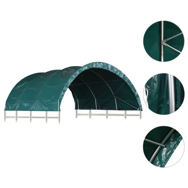 Tenda para gado PVC 3.7x3.7 m verde M 5