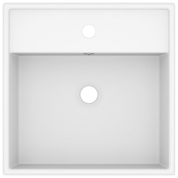 Lavatório luxuoso quadrado 41x41 cm cerâmica branco mate M 4