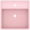 Lavatório luxuoso quadrado 41x41 cm cerâmica rosa mate 4