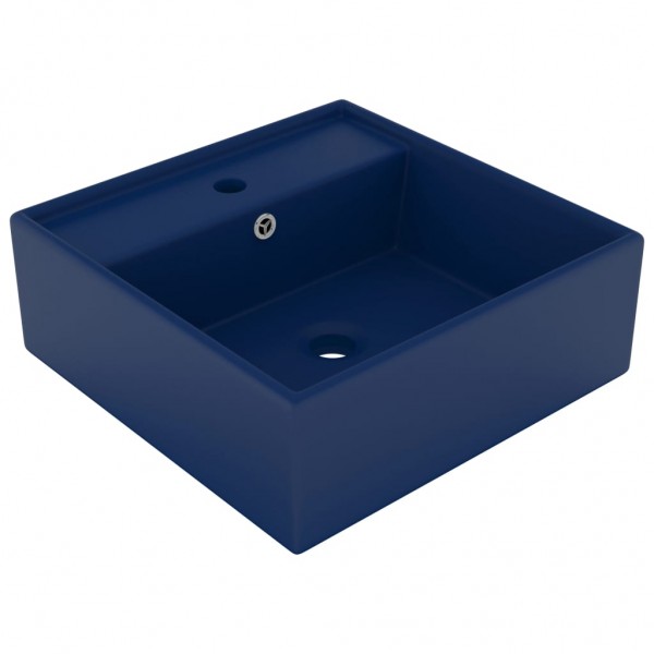Lavatório luxuoso quadrado 41x41 cm cerâmica azul-escuro mate M 2