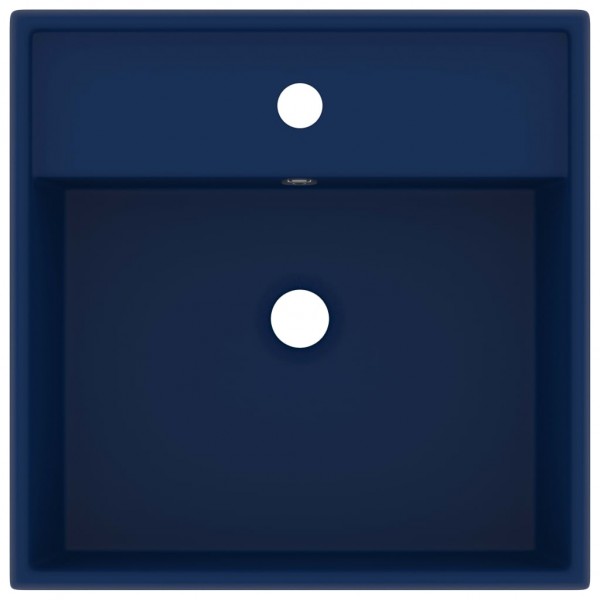 Lavatório luxuoso quadrado 41x41 cm cerâmica azul-escuro mate M 4