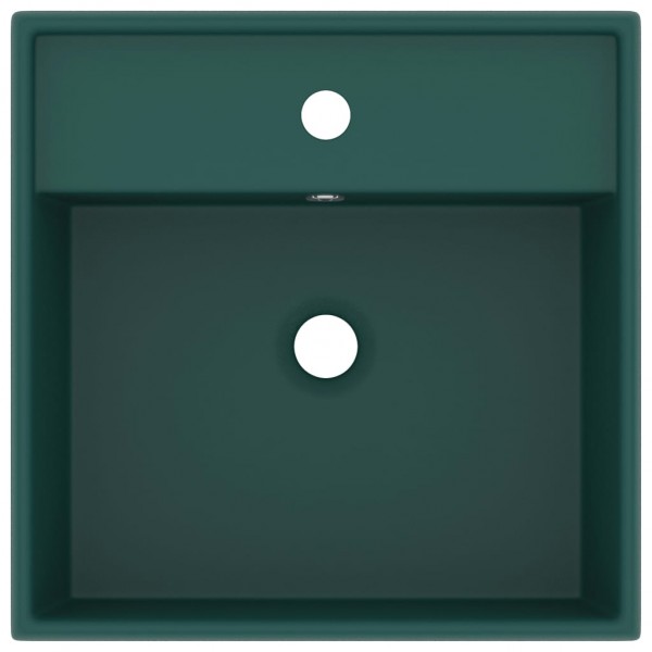 Lavatório luxuoso quadrado 41x41 cm cerâmica verde-escuro mate M 4