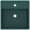 Lavatório luxuoso quadrado 41x41 cm cerâmica verde-escuro mate 4