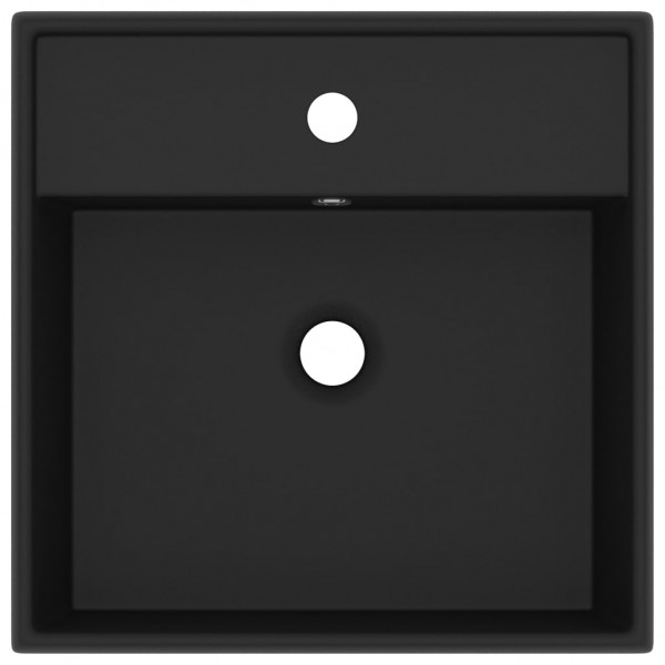 Lavatório luxuoso quadrado 41x41 cm cerâmica preto mate M 4