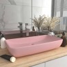 Lavabo de lujo rectangular de cerámica rosa mate 71x38 cm 1
