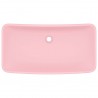 Lavatório luxuoso retangular 71x38 cm cerâmica rosa mate 3