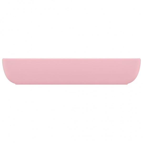Lavabo de lujo rectangular de cerámica rosa mate 71x38 cm M 4