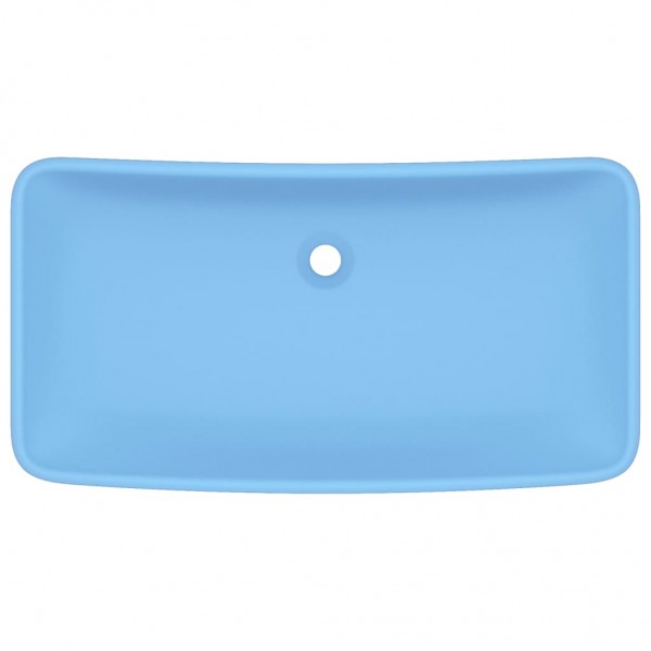 Lavabo de lujo de cerámica rectangular azul claro mate 71x38 cm M 3