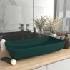 Lavabo rectangular de lujo cerámica verde oscuro mate 71x38cm 1
