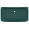 Lavatório luxuoso retangular 71x38cm cerâmica verde-escuro mate 3