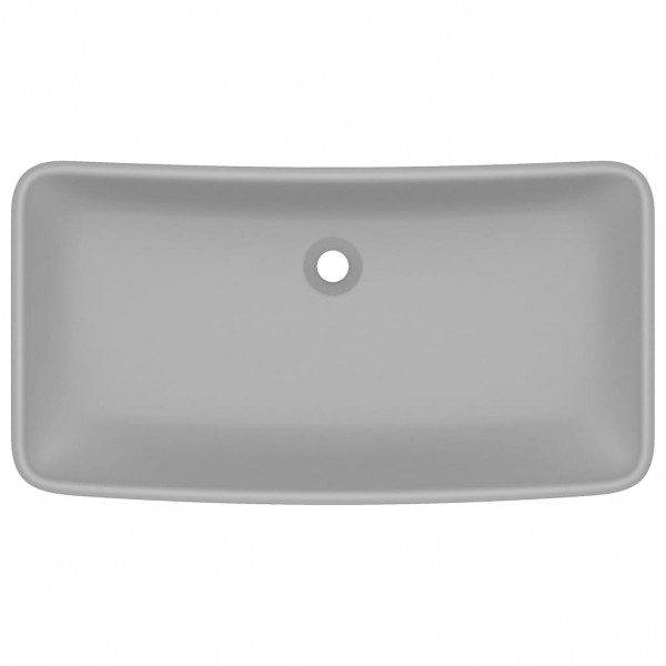 Lavabo de lujo de cerámica rectangular gris claro mate 71x38 cm M 3