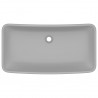 Lavabo de lujo de cerámica rectangular gris claro mate 71x38 cm 3