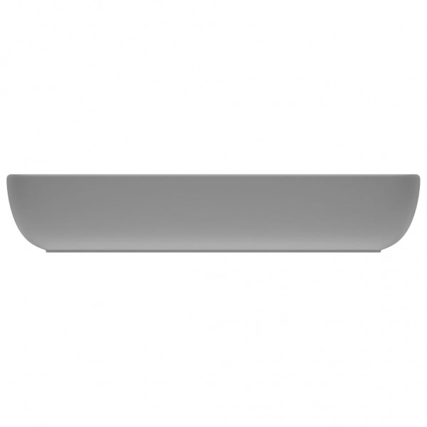 Lavabo de lujo de cerámica rectangular gris claro mate 71x38 cm M 4