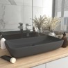 Lavabo de lujo de cerámica rectangular gris oscuro mate 71x38cm 1