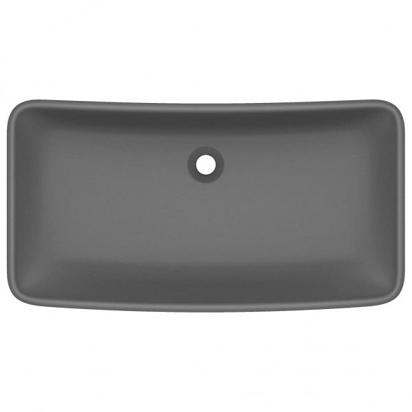 Lavabo de lujo de cerámica rectangular gris oscuro mate 71x38cm M 3