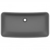 Lavatório luxuoso retangular 71x38cm cerâmica cinza-escuro mate 3
