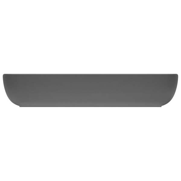 Lavabo de lujo de cerámica rectangular gris oscuro mate 71x38cm M 4