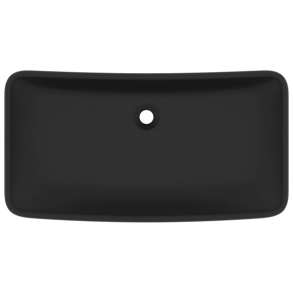 Lavabo de lujo de cerámica rectangular negro mate 71x38 cm M 3