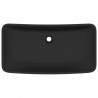 Lavabo de lujo de cerámica rectangular negro mate 71x38 cm 3
