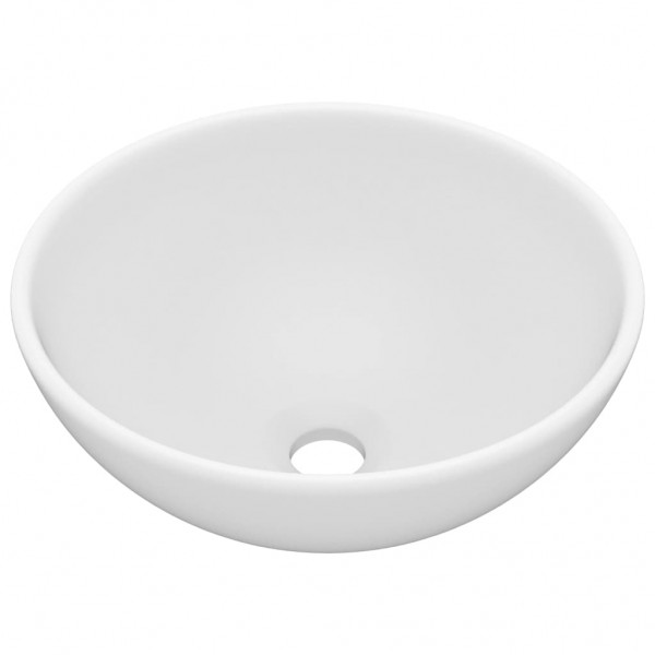 Lavabo de lujo redondo cerámica blanco mate 32.5x14 cm M 2