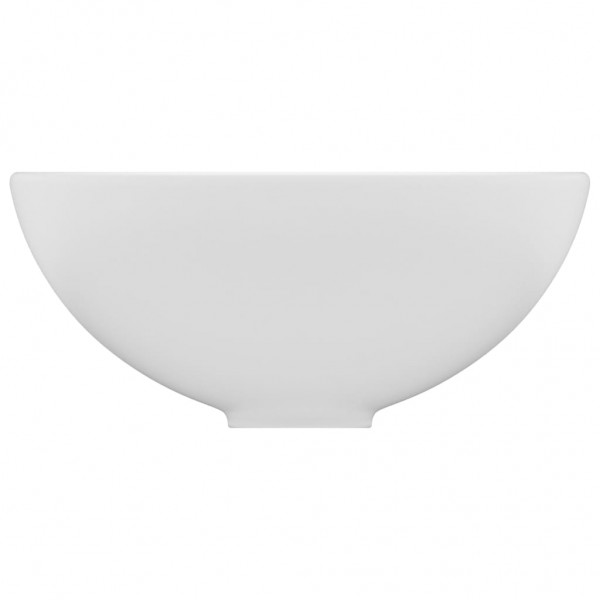 Lavabo de lujo redondo cerámica blanco mate 32.5x14 cm M 4