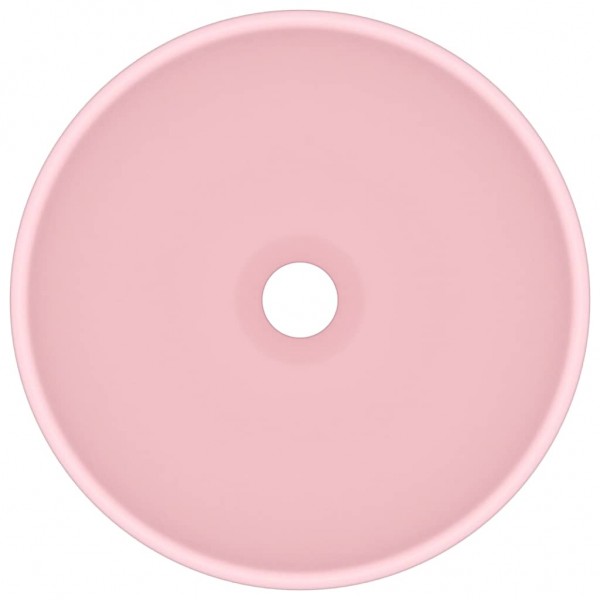 Lavatório WC luxuoso redondo 32.5x14cm cerâmica rosa mate M 3