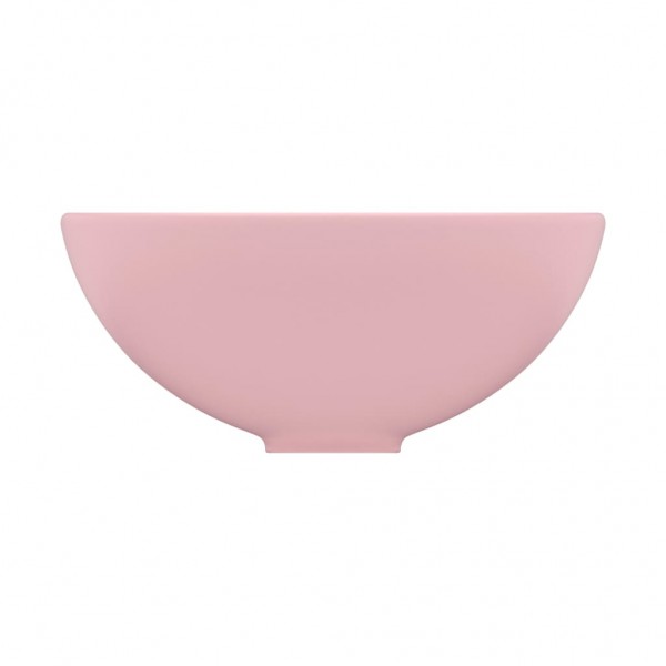Lavabo de lujo redondo cerámica rosa mate 32.5x14 cm M 4