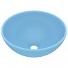 Lavabo de lujo redondo cerámica azul claro mate 32.5x14 cm 2