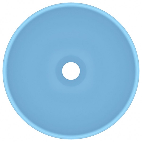 Lavabo de lujo redondo cerámica azul claro mate 32.5x14 cm M 3