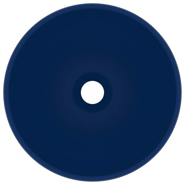 Lavabo de lujo redondo cerámica azul oscuro mate 32.5x14 cm M 3