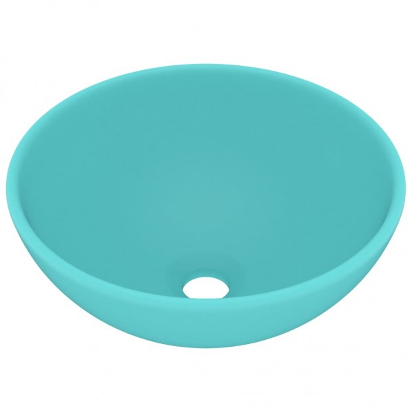 Lavabo de lujo redondo cerámica verde claro mate 32.5x14 cm M 2