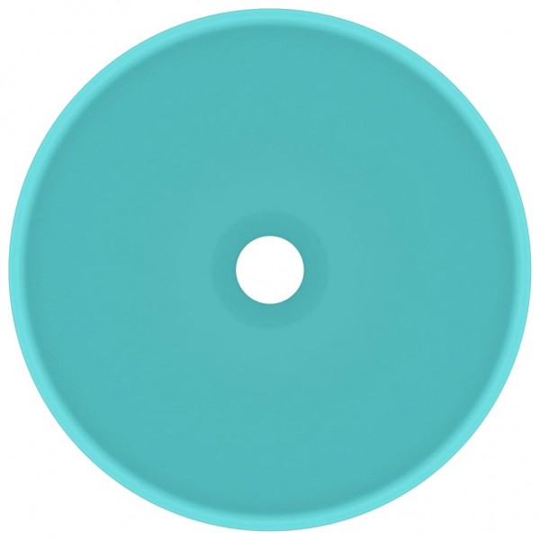 Lavabo de lujo redondo cerámica verde claro mate 32.5x14 cm M 3