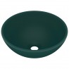 Lavabo de lujo redondo cerámica verde oscuro mate 32.5x14 cm 2