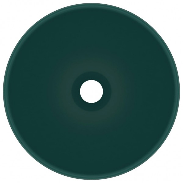 Lavabo de lujo redondo cerámica verde oscuro mate 32.5x14 cm M 3