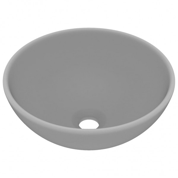 Lavabo de lujo redondo cerámica gris claro mate 32.5x14 cm M 2