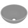 Lavabo de lujo redondo cerámica gris claro mate 32.5x14 cm 2