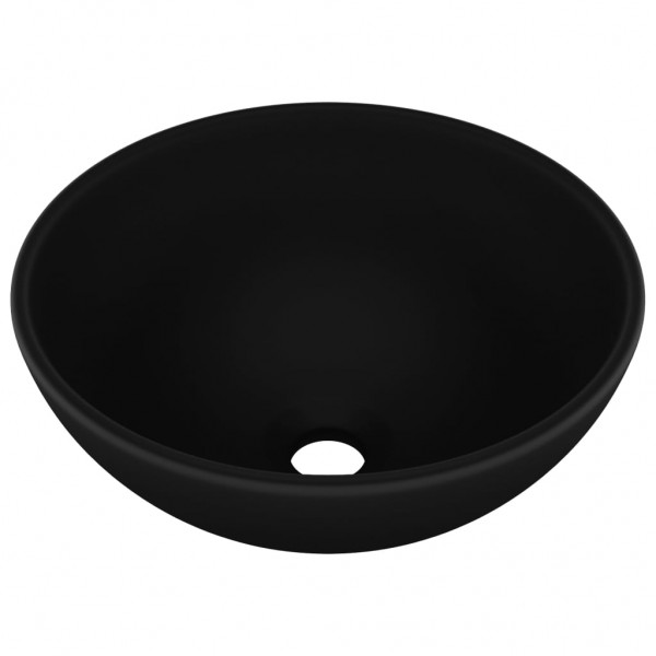 Lavabo de lujo redondo cerámica negro mate 32.5x14 cm M 2