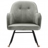 Silla mecedora de terciopelo gris 4